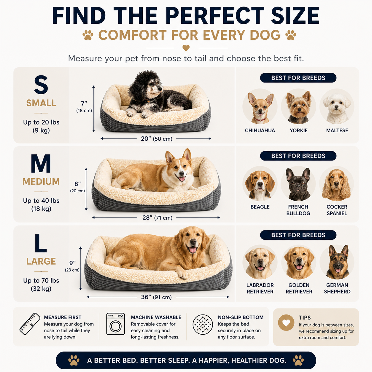 Self-Warming Pet Bed for Cats & Small Dogs – Ultra-Soft Thermal Sleeping Bed with Non-Slip Base, Cozy Sherpa Fleece Cushion
