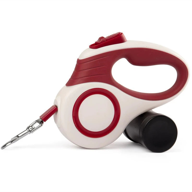 Automatic Retractable Dog Leash – Extendable Pet Walking Lead with Waste Bag Holder for Dogs & Cats