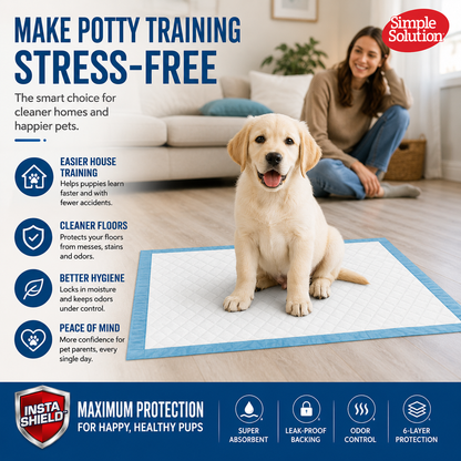 Extra Large Puppy Training Pads – Leak-Proof Disposable Dog Pee Pads with Odor Control & Fast Absorption (28" x 30")