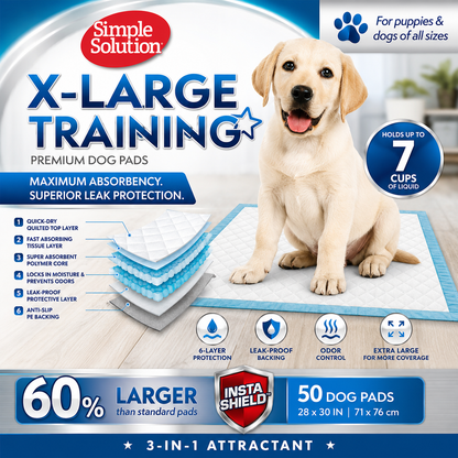 Extra Large Puppy Training Pads – Leak-Proof Disposable Dog Pee Pads with Odor Control & Fast Absorption (28" x 30")