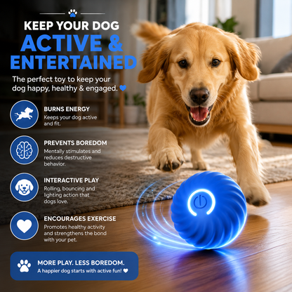 Smart Interactive Dog Ball Toy – Automatic Moving, Rolling & Bouncing USB Rechargeable Ball for Puppies and Dogs