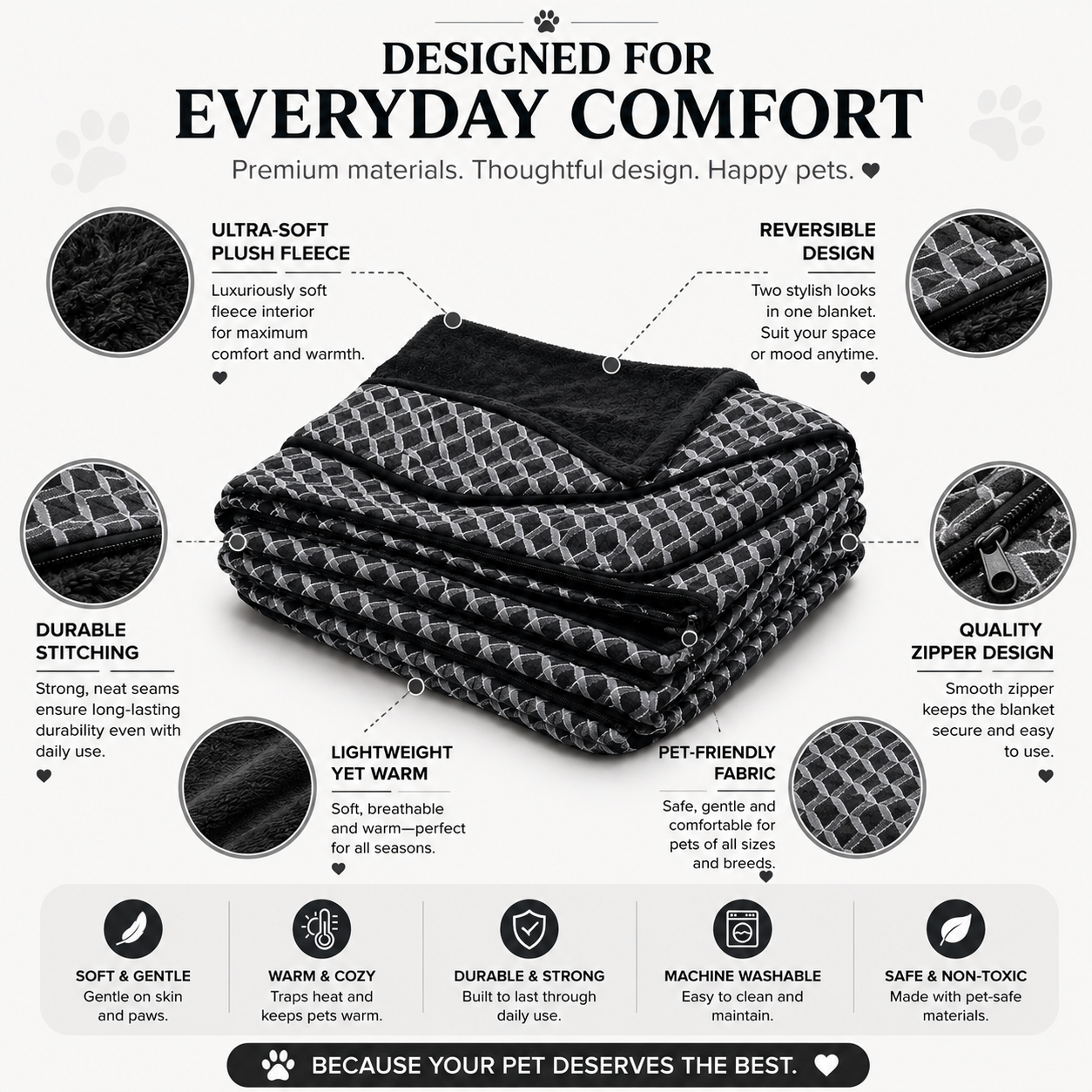 Premium Replacement Dog Bed Cover – Sofa-Style Plush Pet Bed Cover, Machine Washable, Jumbo/X-Large (40" x 32")