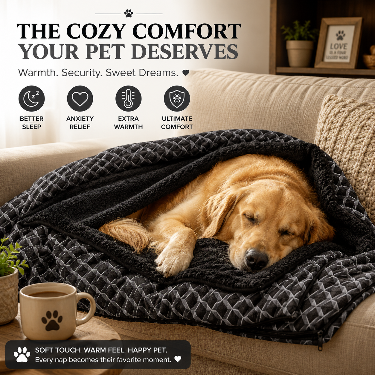 Premium Replacement Dog Bed Cover – Sofa-Style Plush Pet Bed Cover, Machine Washable, Jumbo/X-Large (40" x 32")