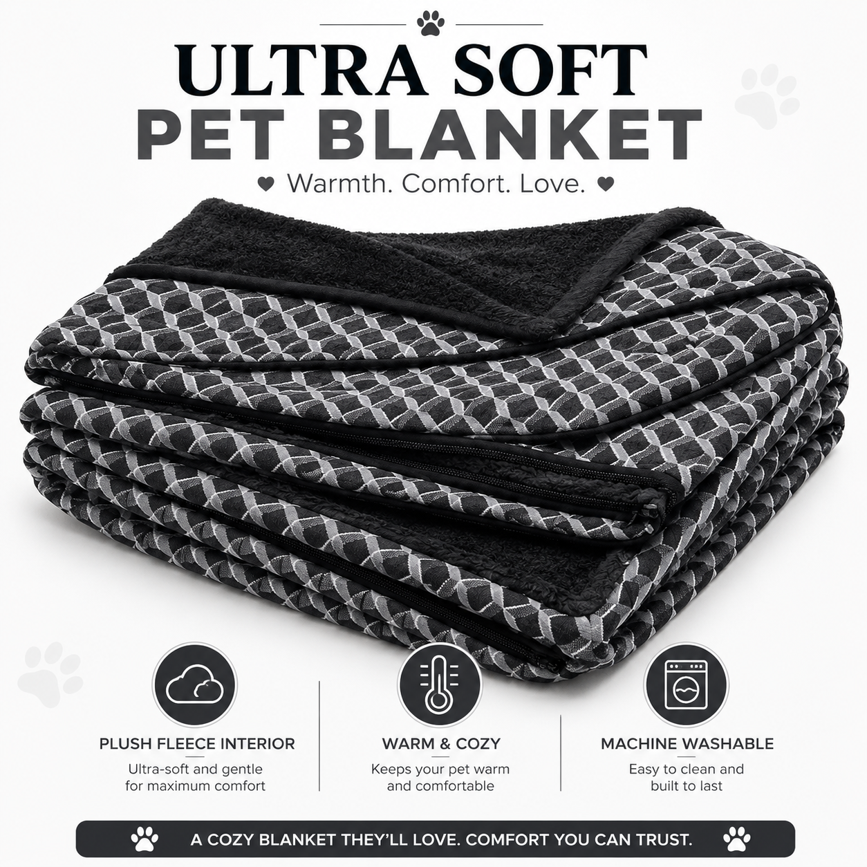 Premium Replacement Dog Bed Cover – Sofa-Style Plush Pet Bed Cover, Machine Washable, Jumbo/X-Large (40" x 32")