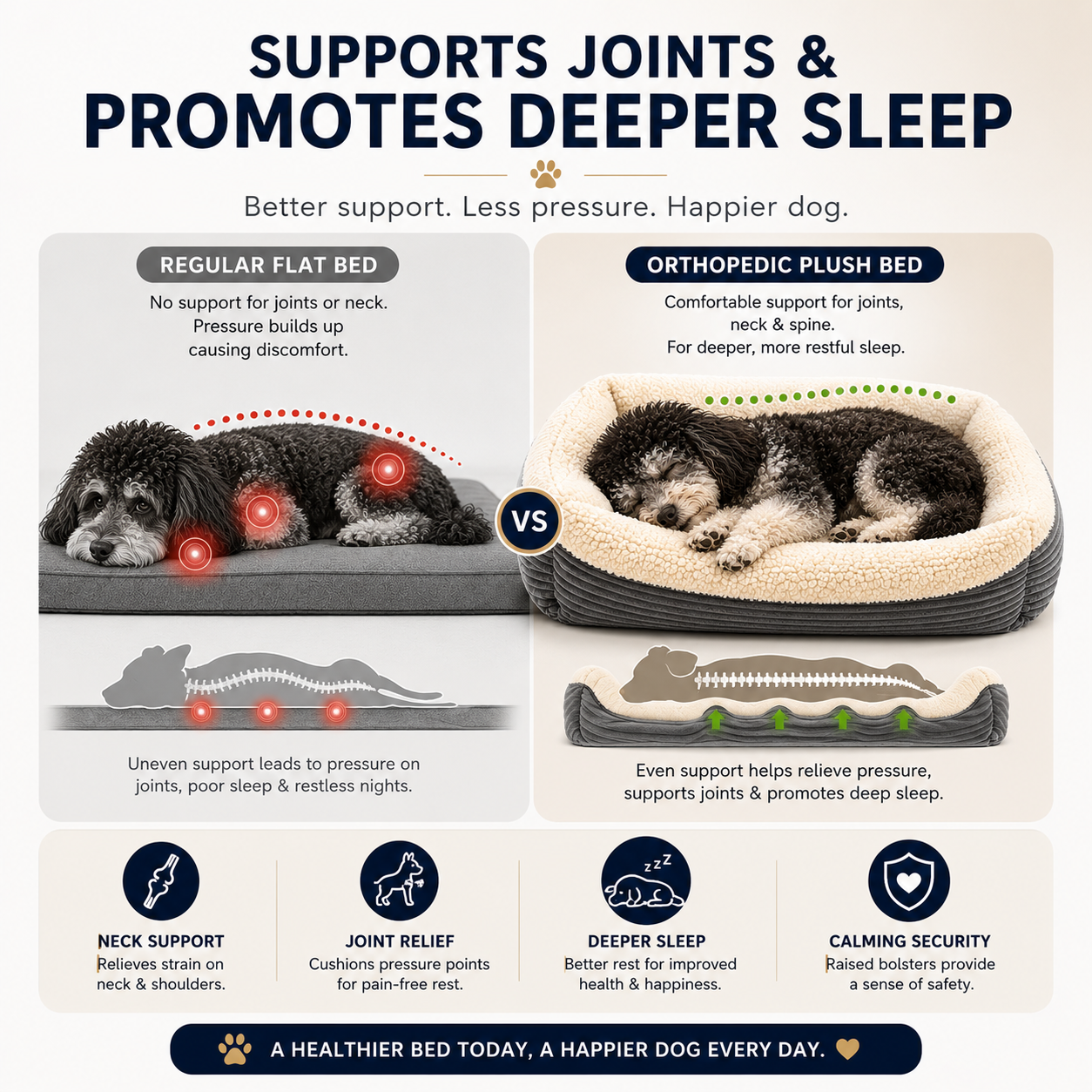 Self-Warming Pet Bed for Cats & Small Dogs – Ultra-Soft Thermal Sleeping Bed with Non-Slip Base, Cozy Sherpa Fleece Cushion