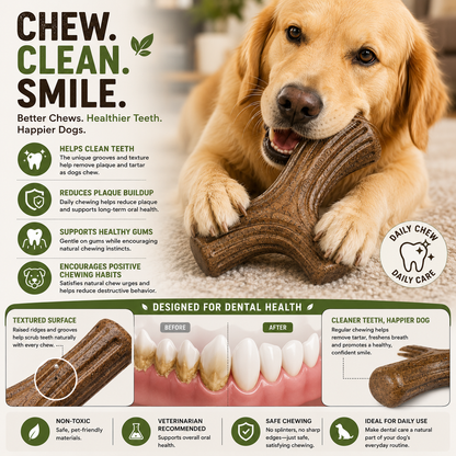 MapleStick™ Durable Real Wood Dog Chew Toy – Long-Lasting Natural Maple Chew for Aggressive Chewers (Large Size)
