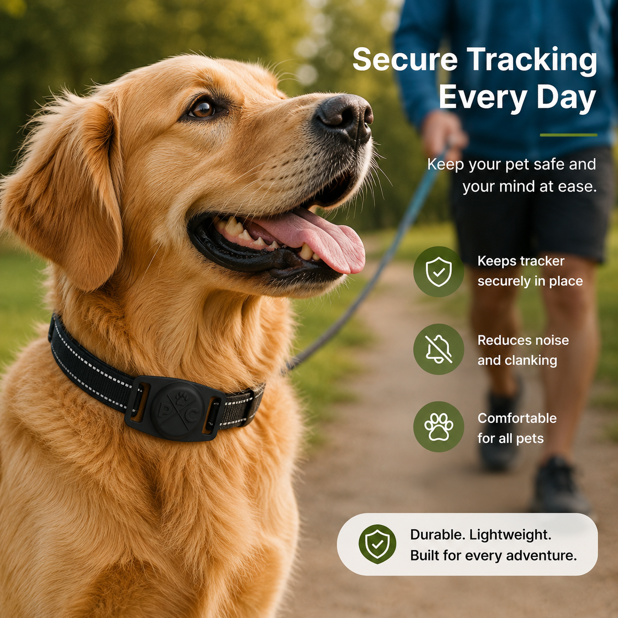 AirTag Pet Collar Holder – Secure Silicone GPS Tracker Mount for Dogs & Cats | Durable, Lightweight & No Monthly Fees