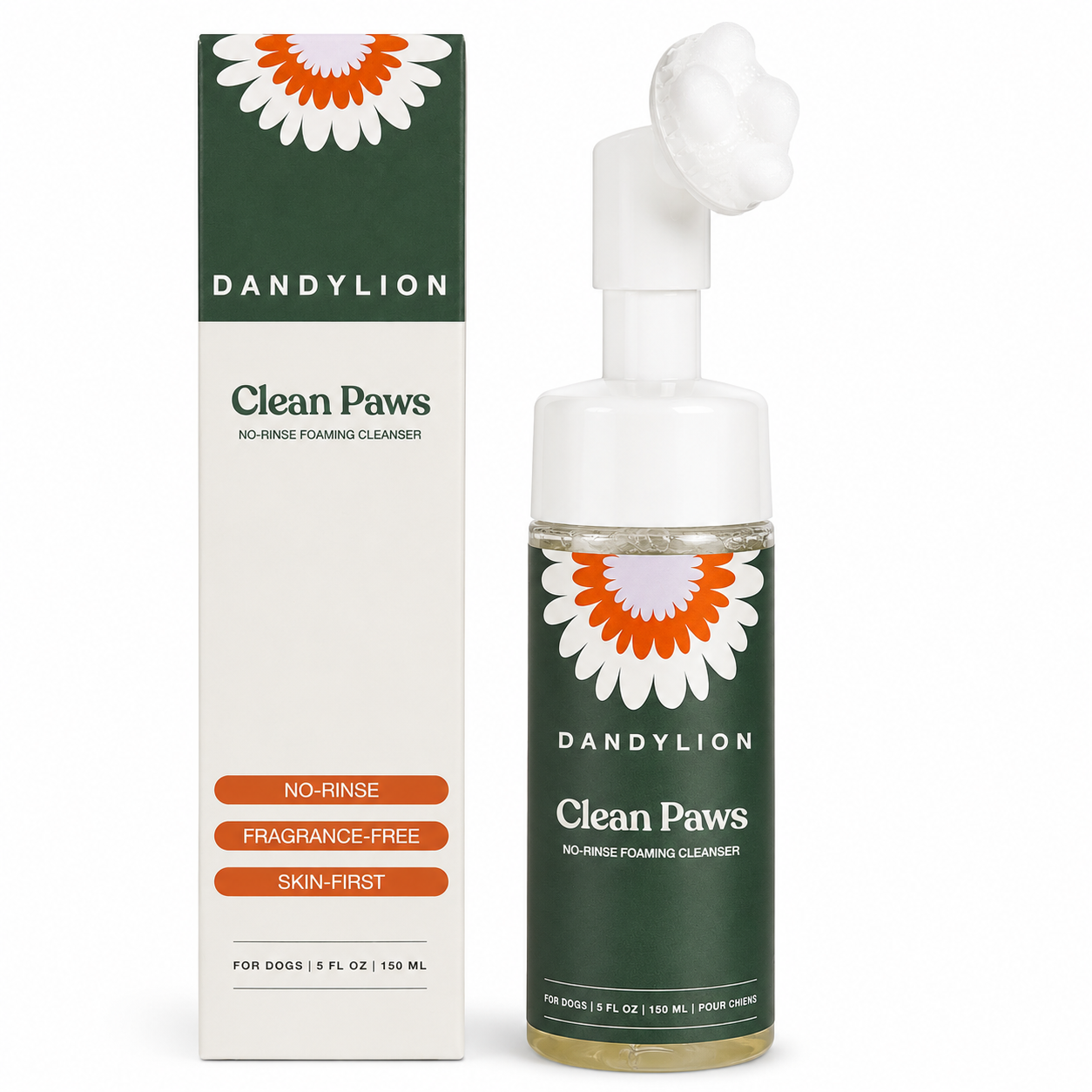 CleanPaws™ No-Rinse Dog Paw Cleaner Foam – Gentle Foaming Paw Wash with Silicone Brush for Clean & Fresh Paws Anywhere