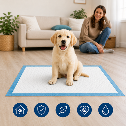 Extra Large Puppy Training Pads – Leak-Proof Disposable Dog Pee Pads with Odor Control & Fast Absorption (28" x 30")